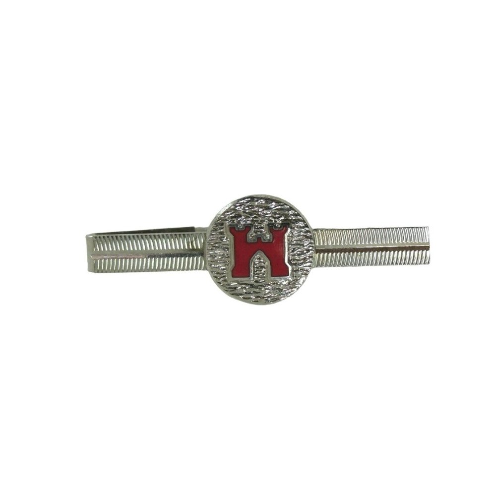 Vintage Tie Clasp England M W Castle Silvertone Bar 52657 Wiggins Teape